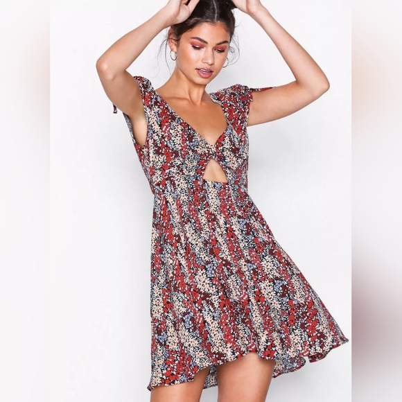 Free People Miss Right Cutout Skater Dress SZ XS - Picture 3 of 14